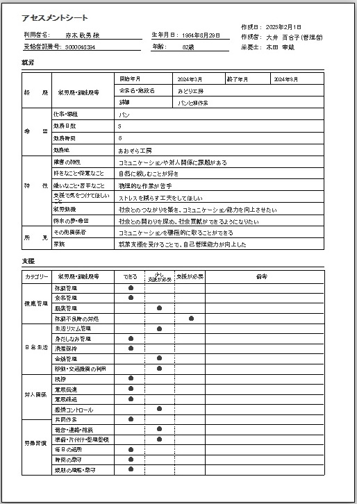 アセスメント